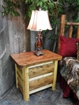 2 Drawer Log Nightstand / Cottage Collection