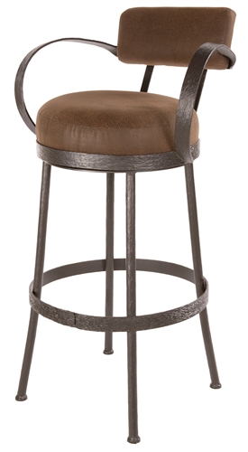 Rustic Bar Stool With Back Iron, Rustic Bar Stools With Back