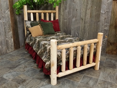 Wood Log Bed Frame Cedar, Rustic Log Bed Frame King